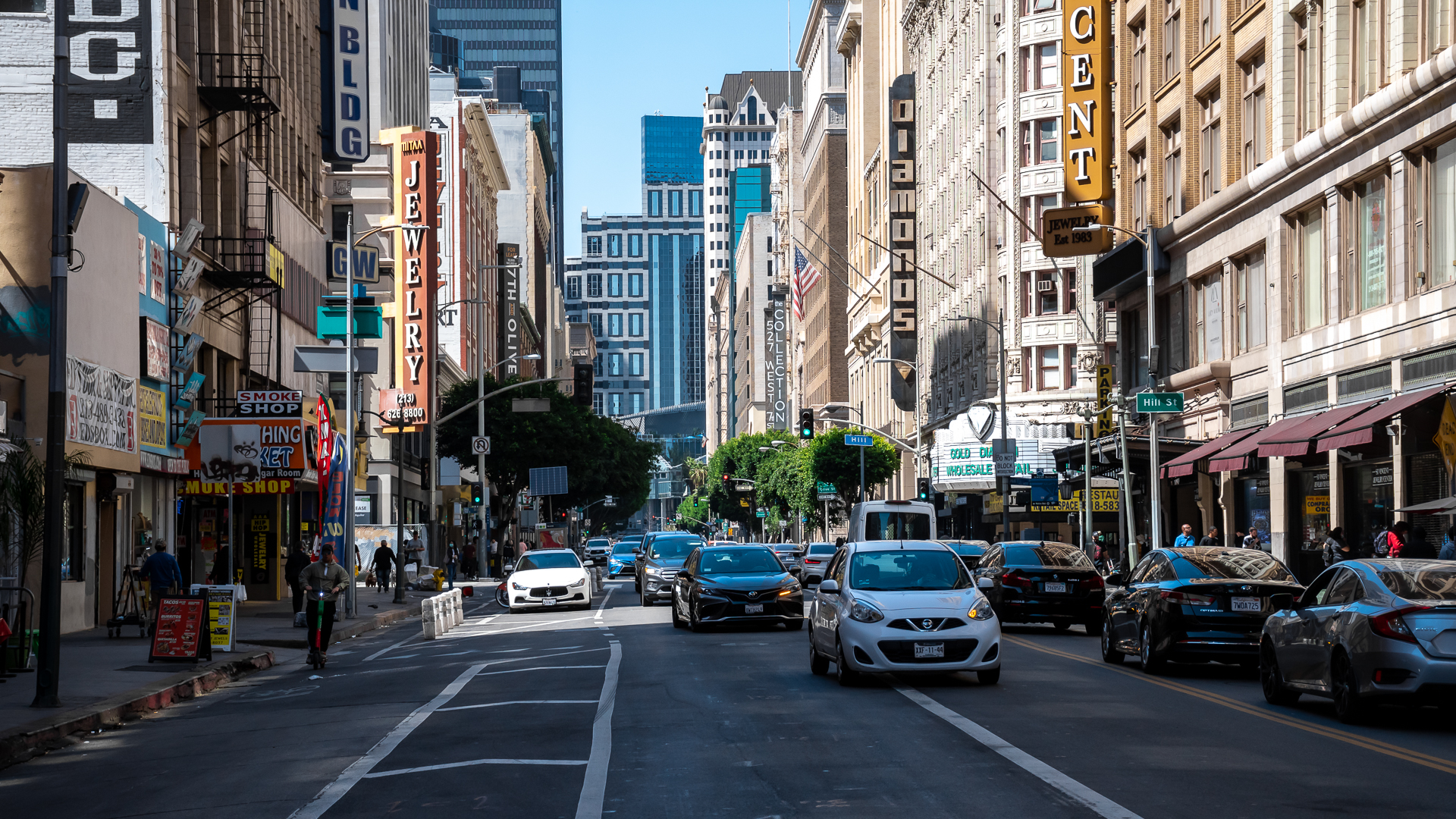 Dense Streets of Downtown Los Angeles