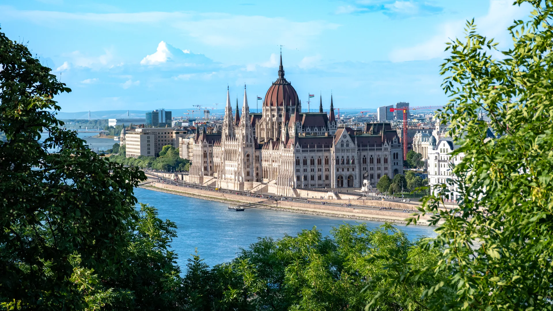 The Hungarian Parliament Building on the Pest side, viewed from Buda Castle on the Buda side