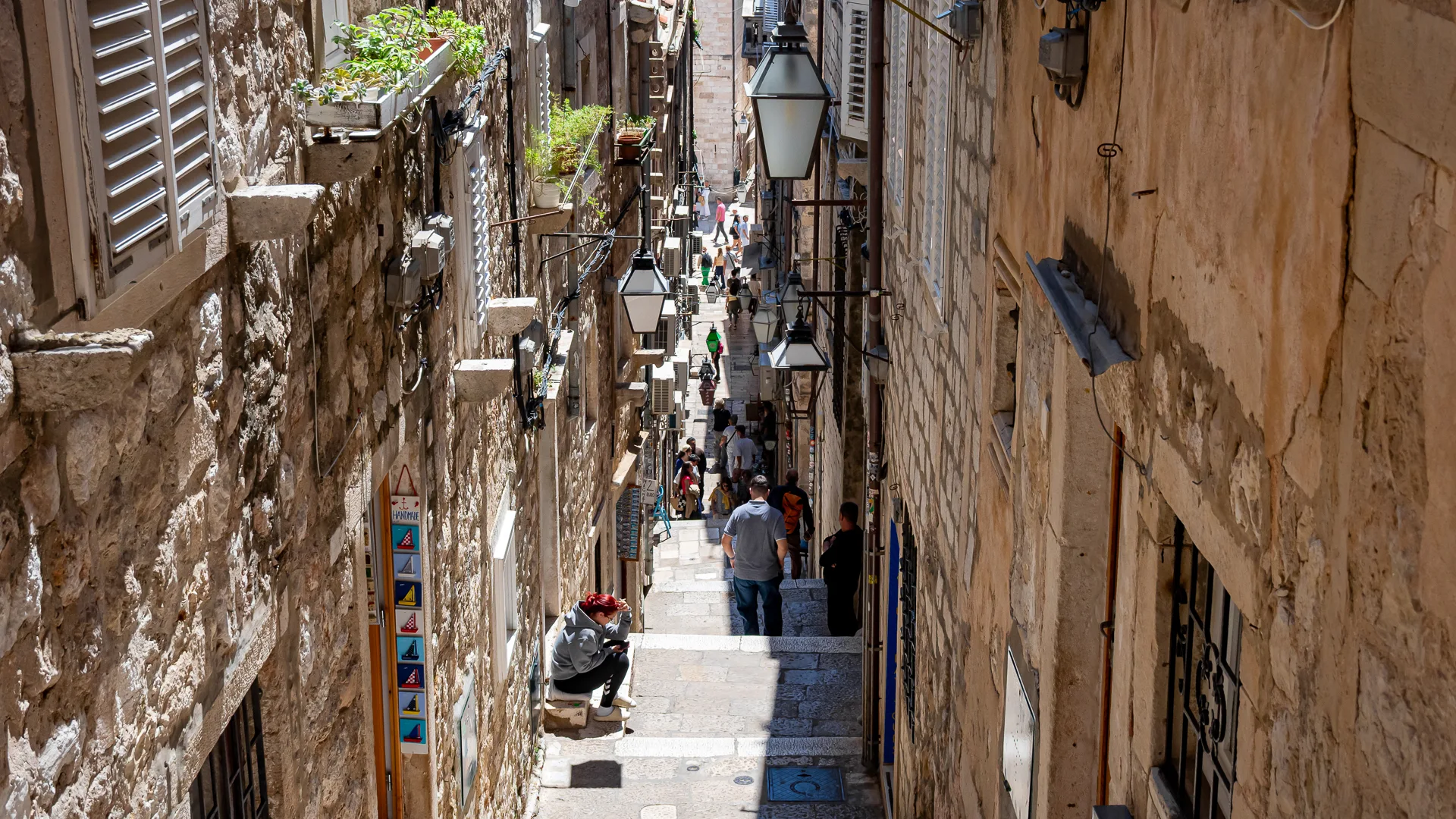 The narrow streets of Dubrovnik
