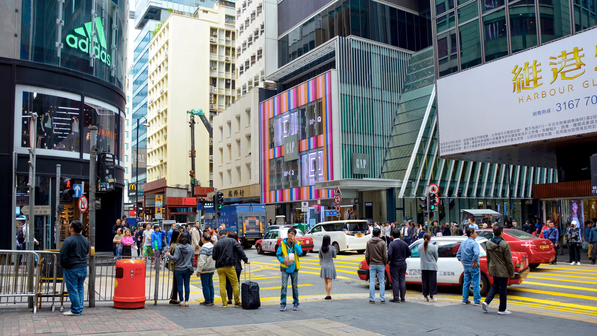 A street scene from Central, this is the main Central Business District (CBD) of Hong Kong Island and probably the most modern looking areas of the city.