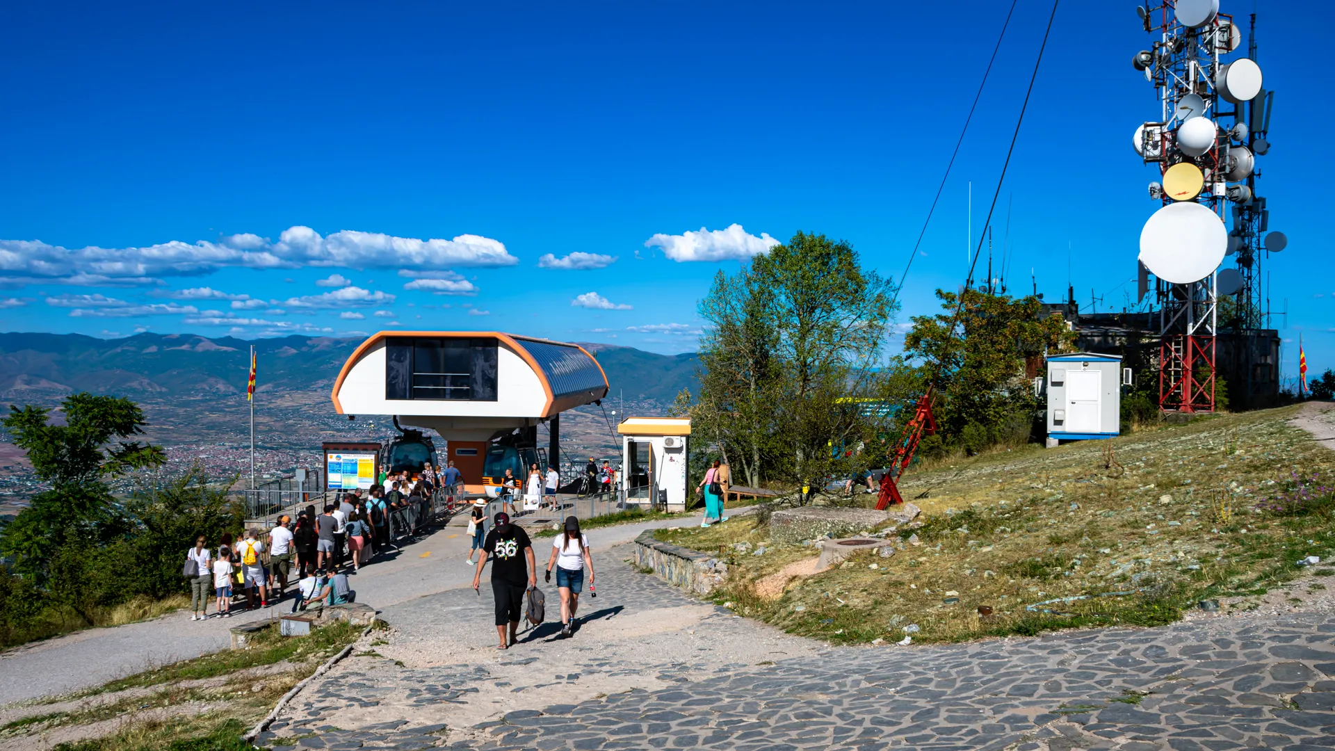 The cable-car station at the top of Vodno Mountain