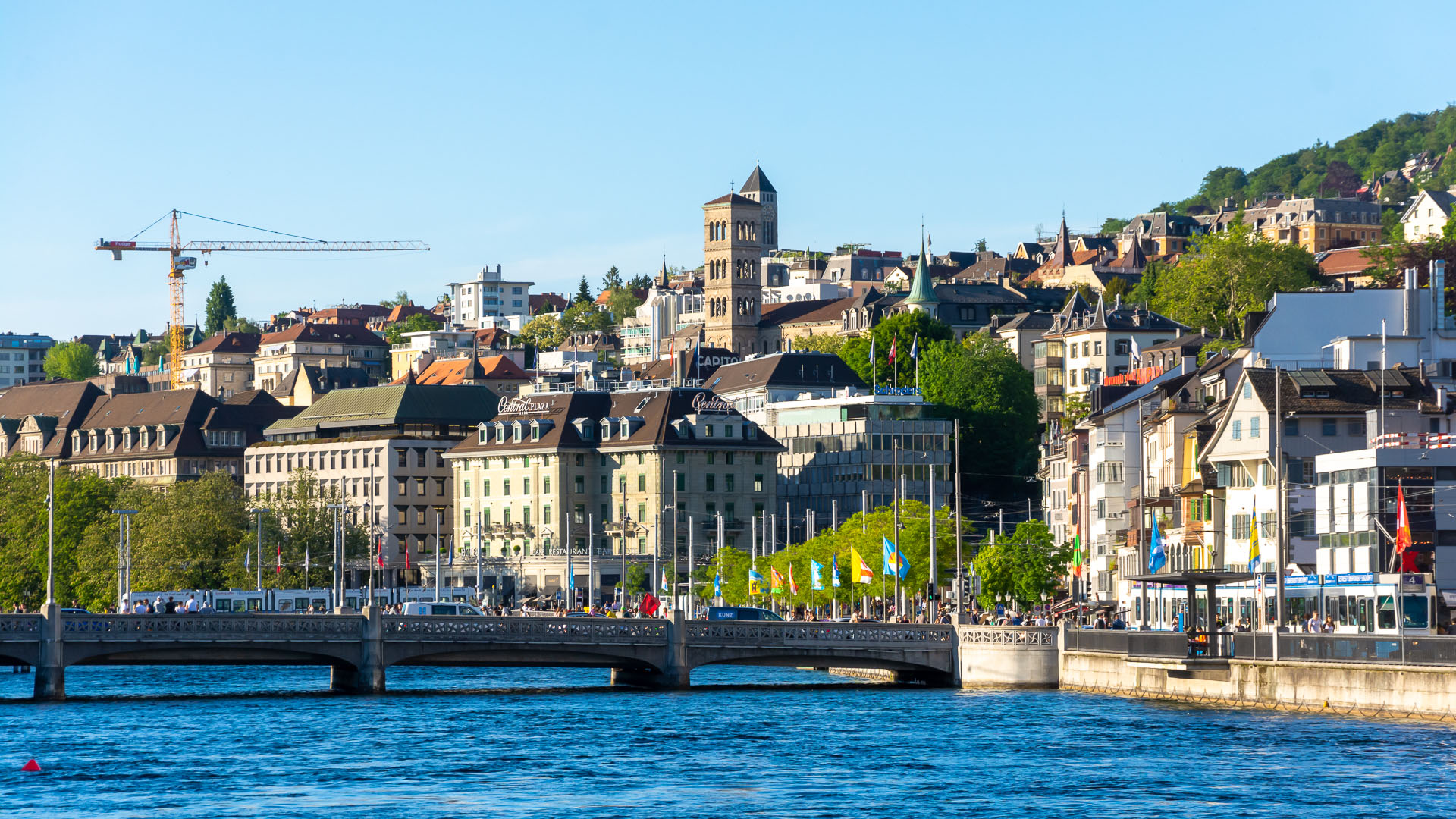 The skyline looking north from Rudolf-Brun-Brücke